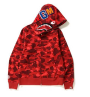 Bape Color Camo Shark Full Zip Hoodie “Red”